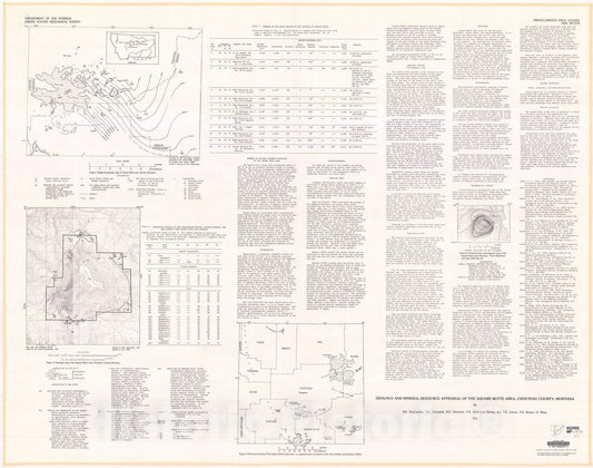 Map : Geology and mineral resource appraisal of the Square Butte area, Chouteau County, Montana, 1981 Cartography Wall Art :