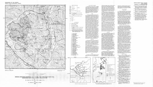 Map : Mineral resource potential map of the Eagle Rock Roadless Area, Snohomish and King Counties, Washington, 1983 Cartography Wall Art :