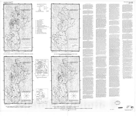 Map : Geochemical maps of the Eagle Rock and Glacier Peak Roadless Areas, Snohomish and King Counties, Washington, 1985 Cartography Wall Art :