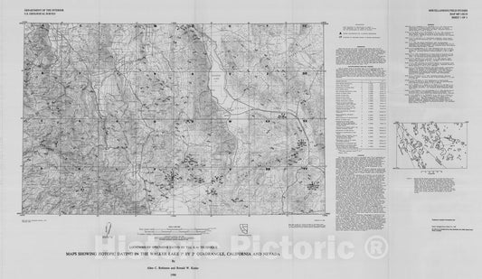 Map : Maps showing isotopic dating in the Walker Lake one degree by two degrees quadrangle, California and Nevada, one986 Cartography Wall Art :