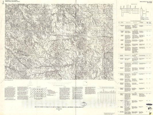 Map : Geologic map of the Gillette thirty minutes x sixty minutes quadrangle, Campbell and Crook Counties, Wyoming, 1982 Cartography Wall Art :
