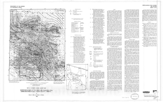 Map : Geophysical maps of the North End Roadless Area, Chiricahua Mountains, Cochise County, Arizona, 1985 Cartography Wall Art :