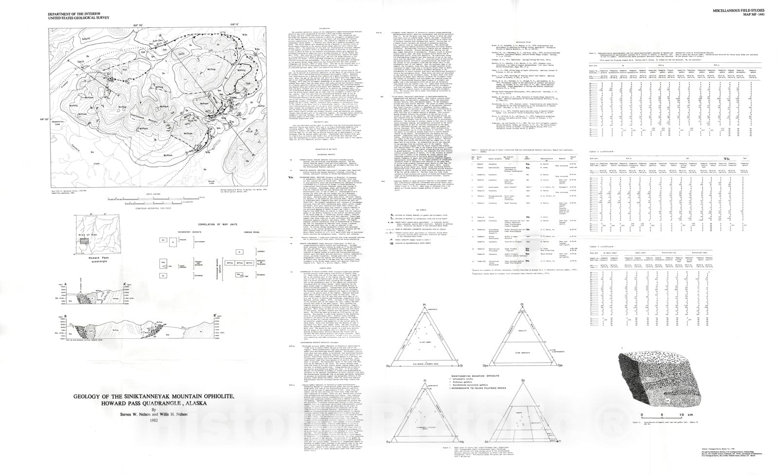 Map : Geologic map of the Siniktanneyak ophiolite, Howard Pass quadrangle, Alaska, 1982 Cartography Wall Art :