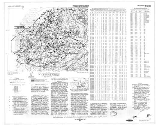 Map : Geochemical map of the Muddy Mountains Wilderness Study Area, Clark County, Nevada, 1982 Cartography Wall Art :
