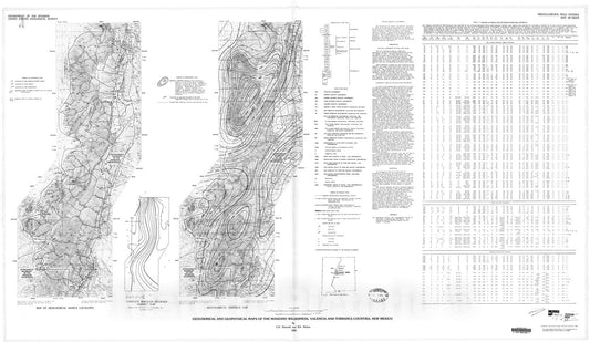 Map : Geochemical and geophysical maps of the Manzano Wilderness, Valencia and Torrence Counties, New Mexico, 1982 Cartography Wall Art :