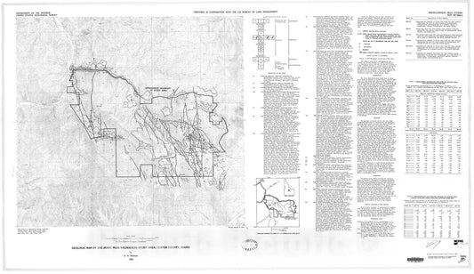 Map : Geologic map of the Jerry Peak Wilderness Study Area, Custer County, Idaho, 1982 Cartography Wall Art :