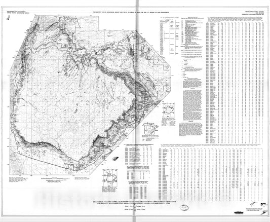 Map : Geochemical data and sample locality map of the Vermilion Cliffs-Paria Canyon Instant Study Areas and adjacent wilderness study ar, 1982 Cartography Wall Art :