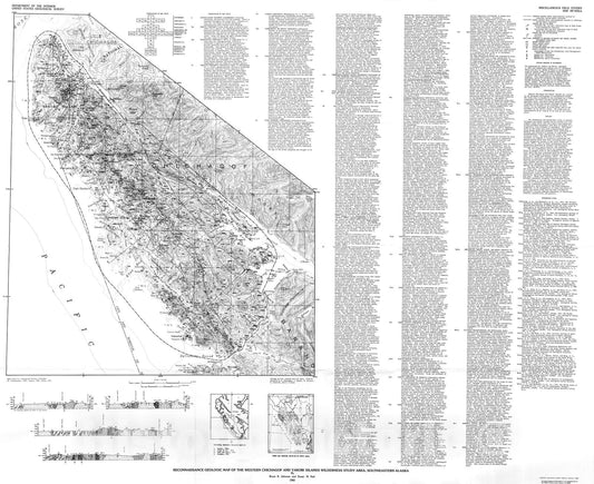 Map : Reconnaissance geologic map of the western Chichagof and Yakobi Islands Wilderness Study Area, southeastern Alaska, 1982 Cartography Wall Art :