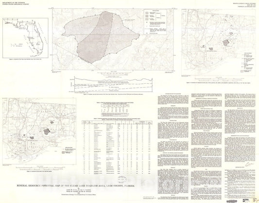 Map : Mineral resource potential map of the Clear Lake Roadless Area, Leon County, Florida, 1982 Cartography Wall Art :