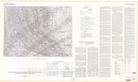 Map : Complete Bouguer gravity and generalized geologic and structure map of the Choteau one degree x two degrees quadrangle, Montana, one98two Cartography Wall Art :