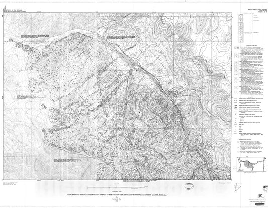 Map : Maps showing geology and outcrops of part of the Virginia City and Alder quadrangles, Madison County, Montana, 1982 Cartography Wall Art :