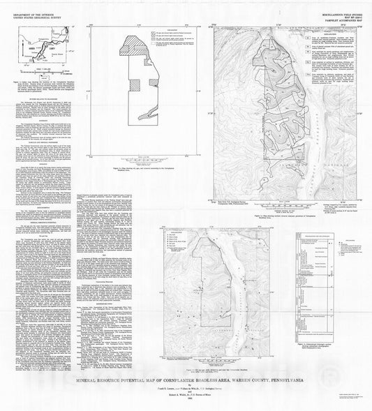 Map : Mineral resource potential map of the Irish Wilderness Roadless Area, Oregon County, Missouri, 1983 Cartography Wall Art :