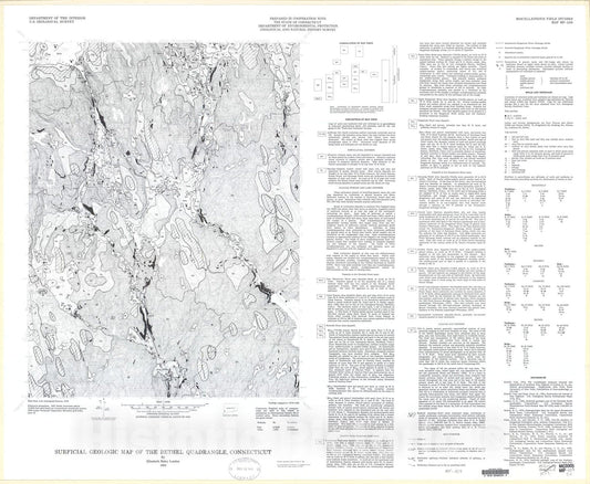 Map : Surficial geologic map of the Bethel quadrangle, Connecticut, 1984 Cartography Wall Art :