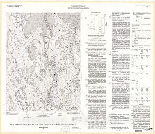 Map : Surficial geologic map of the Norwalk North quadrangle, Connecticut, 1984 Cartography Wall Art :