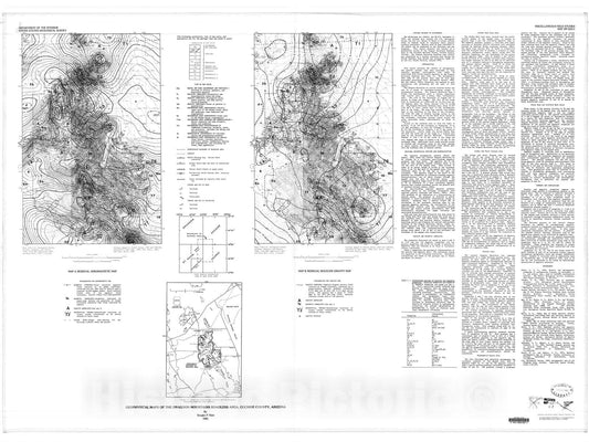 Map : Geophysical maps of the Dragoon Mountains Roadless Area, Cochise County, Arizona, 1983 Cartography Wall Art :