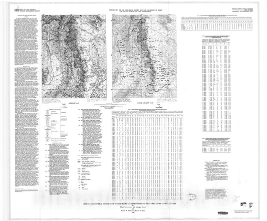 Map : Geologic and mineral resources map of the Red Rocks Escarpment Instant Study Area, Clark County, Nevada, 1983 Cartography Wall Art :
