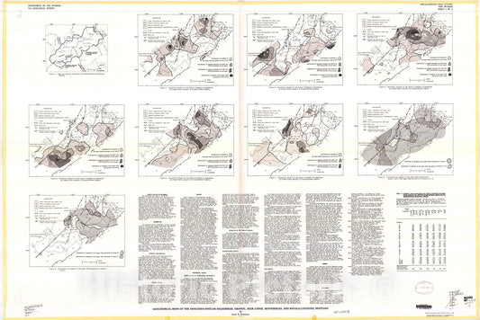 Map : Geochemical maps of the Anaconda-Pintlar Wilderness, Granite, Deer Lodge, Beaverhead, and Ravalli Counties, Montana, 1986 Cartography Wall Art :