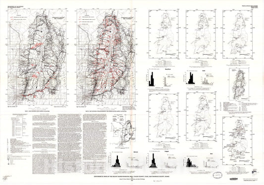Map : Geochemical maps of the Mount Naomi Roadless Area, Cache County, Utah, and Franklin County, Idaho, 1987 Cartography Wall Art :