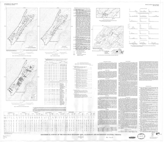 Map : Geochemical survey of the Rich Hole Roadless Area, Alleghany and Rockbridge Counties, Virginia, 1986 Cartography Wall Art :