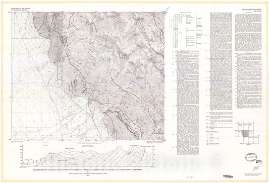 Map : Geologic map of Rito Alto Peak and northeastern part of Mirage quadrangles, Custer and Saguache Counties, Colorado, 1985 Cartography Wall Art :