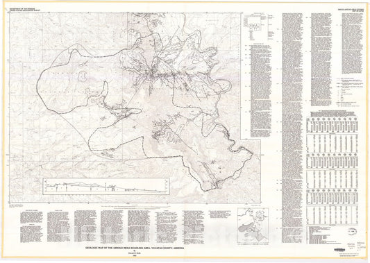 Map : Geologic map of the Arnold Mesa Roadless Area, Yavapai County, Arizona, 1983 Cartography Wall Art :
