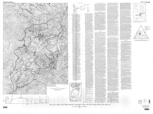 Map : Geologic map of the Blue Joint Wilderness Study Area, Ravalli County, Montana, and the Blue Joint Roadless Area, Lemhi County, Idaho, 1983 Cartography Wall Art :