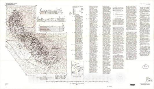 Map : Geologic map of the Bridger Wilderness and the Green-Sweetwater Roadless Area, Sublette and Fremont Counties, Wyoming, 1986 Cartography Wall Art :