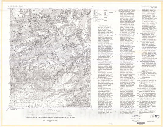 Map : Geologic map of the Chili quadrangle, Rio Arriba County, New Mexico, 1985 Cartography Wall Art :