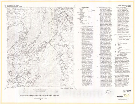 Map : Geologic map of the Mule Creek quadrangle, Grant County, New Mexico, 1983 Cartography Wall Art :
