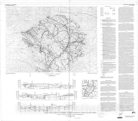 Map : Geologic map of the Welcome Creek Wilderness and vicinity, Granite, Missoula, and Ravalli Counties, Montana, 1988 Cartography Wall Art :