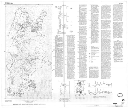Map : Geologic map of the eastern Pioneer Mountains, Beaverhead County, Montana, 1985 Cartography Wall Art :