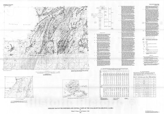 Map : Geologic map of the northern and central parts of the Unalakleet quadrangle, Alaska, 1985 Cartography Wall Art :