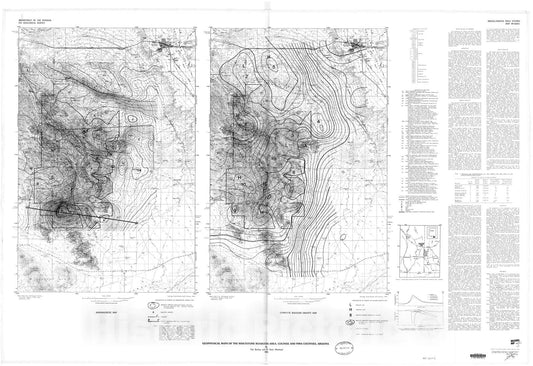Map : Geophysical maps of the Whetstone Roadless Area and vicinity, Cochise and Pima Counties, Arizona, 1985 Cartography Wall Art :
