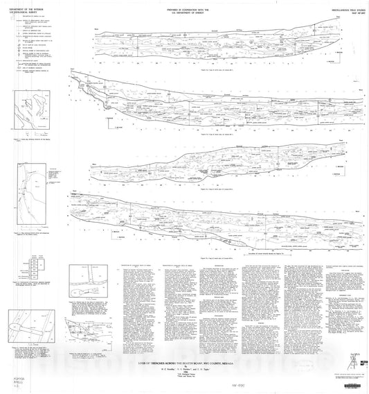 Map : Logs of trenches across the Beatty Scarp, Nye County, Nevada, 1986 Cartography Wall Art :