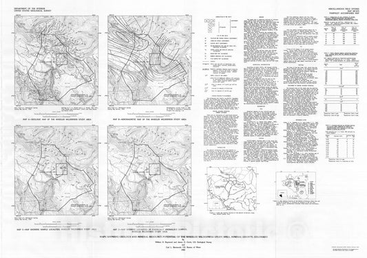 Map : Maps showing geology and mineral resource potential of the Wheeler Wilderness Study Area, Mineral County, Colorado, 1983 Cartography Wall Art :