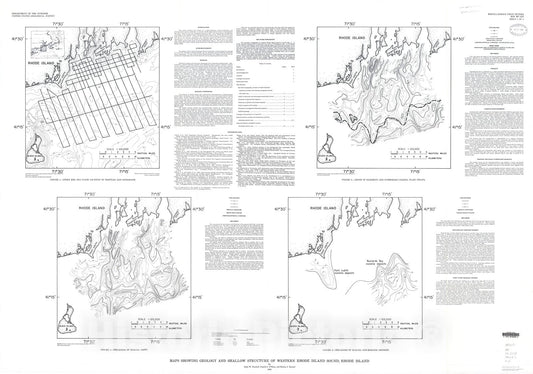 Map : Maps showing geology and shallow structure of western Rhode Island Sound, Rhode Island, 1983 Cartography Wall Art :