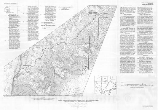 Map : Mineral resource potential and geologic map of the Guadalupe Escarpment Wilderness Study Area, Eddy County, New Mexico, 1983 Cartography Wall Art :