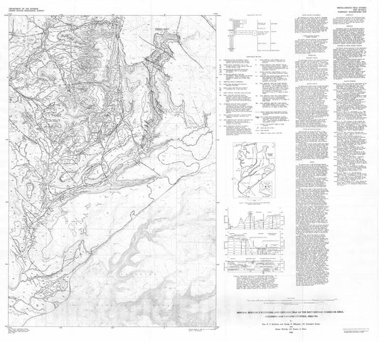Map : Mineral resource potential and geologic map of the Rattlesnake Roadless Area, Coconino and Yavapai Counties, Arizona, 1983 Cartography Wall Art :