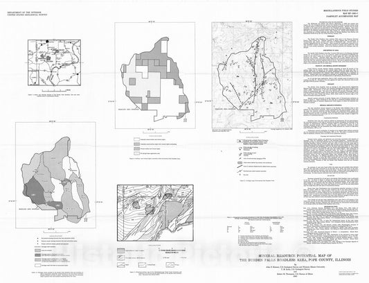 Map : Mineral resource potential map of the Burden Falls Roadless Area, Pope County, Illinois, 1983 Cartography Wall Art :