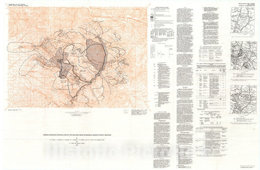 Map : Mineral resource potential map of the Welcome Creek Wilderness, Granite County, Montana, 1983 Cartography Wall Art :