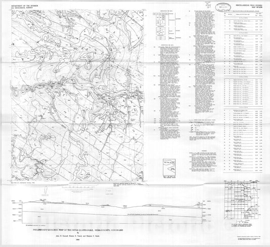 Map : Preliminary geologic map of the Mesa quadrangle, Mesa County, Colorado, 1984 Cartography Wall Art :