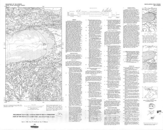 Map : Preliminary surficial geologic map of the southwestern part of the Tyonek B-5 quadrangle, south-central Alaska, 1983 Cartography Wall Art :