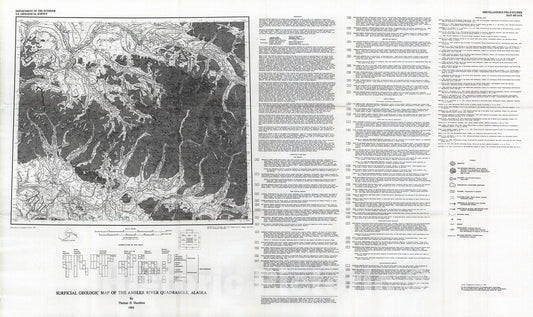 Map : Surficial geologic map of the Ambler River quadrangle, Alaska, 1984 Cartography Wall Art :