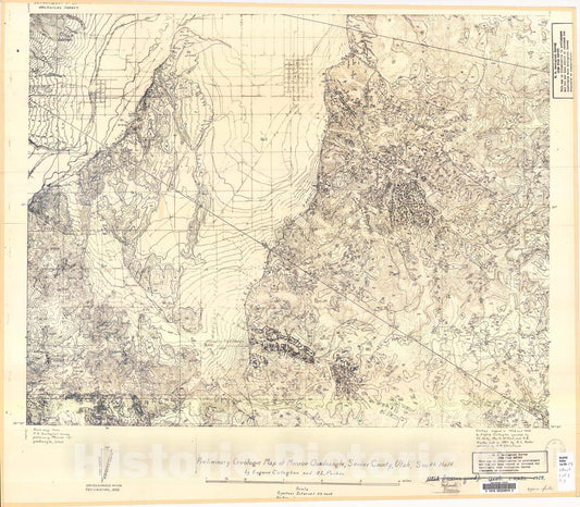 Map : Preliminary geologic map of the Monroe quadrangle, Sevier County, Utah, 1958 Cartography Wall Art :
