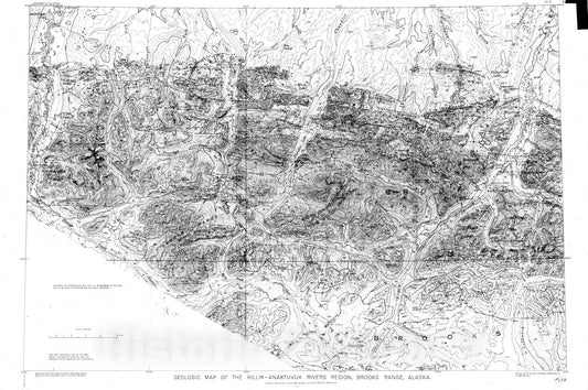 Map : Geologic map of the Killik-Anaktuvuk Rivers region, Brooks Range, Alaska, 1960 Cartography Wall Art :
