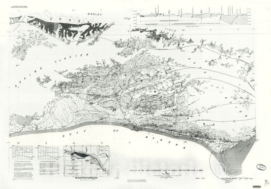 Map : Geology of the Yakataga district, Gulf of Alaska Tertiary province, Alaska, 1961 Cartography Wall Art :