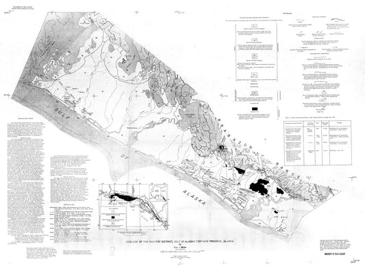Map : Geology of the Yakutat district, Gulf of Alaska Tertiary province, Alaska, 1961 Cartography Wall Art :
