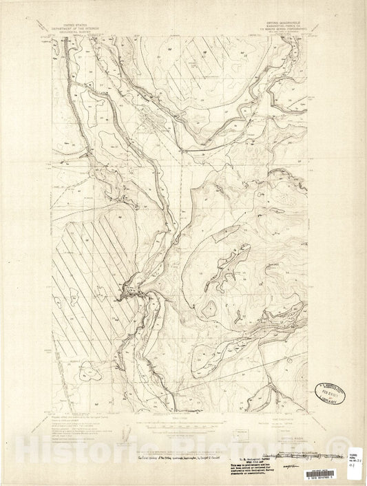 Map : Surficial geology of the Orting quadrangle, Washington, 1961 Cartography Wall Art :