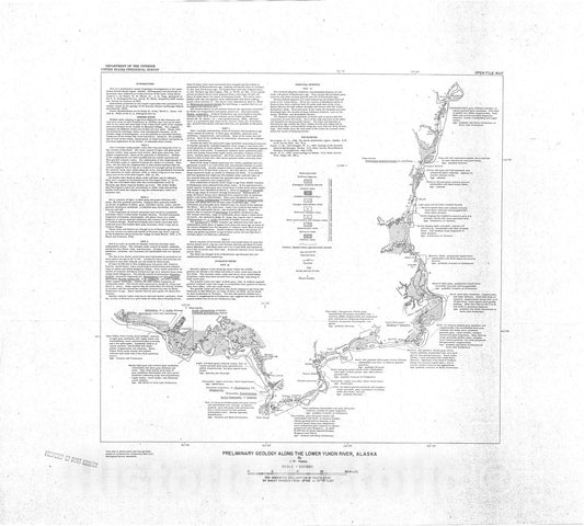 Map : Preliminary geology along the lower Yukon River, 1961 Cartography Wall Art :