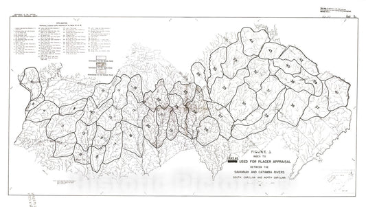 Map : Description, composition, and tenor of unconsolidated sediments in monazite-bearing tributaries to the Enoree, Tyger, and Pacolet, 1962 Cartography Wall Art :